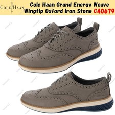 Cole Haan Grand Energy Weave Wingtip Oxford Iron Stone C40679 Men's Size