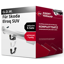 Anhängerkupplung abnehmbar + E-Satz 7pol universell für Skoda Elroq SUV 24- top