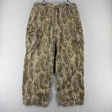 Vintage Mossy Oak Camo Pants Mens 36x32 Fits 34x30 Baggy Cargo Tree Bark Y2K