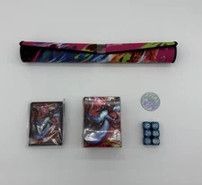 Pokemon Mega Charizard X ex UPC Playmat, Deckbox, Sleeves, Coin, Damage Counters