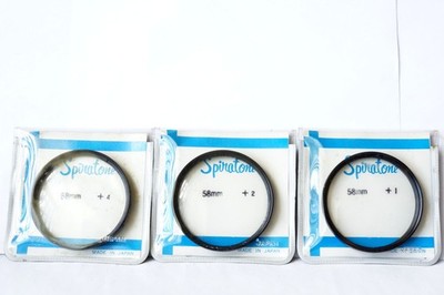 SPIRATONE Close up Lens 58mm +1, +2, +4 Unused in Original Package Made in Japan