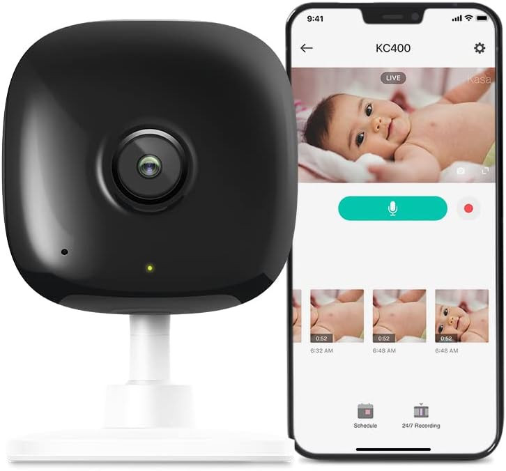 Kasa Smart 2K QHD Indoor Security Camera, Person/Baby Crying/Motion White,