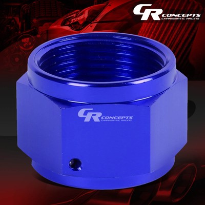 BLUE ANODIZED ALUMINUM 16-AN AN16 1''HEX HEAD FEMALE FLARE CAP/PLUG/NUT FITTING