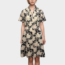 Valentino Black And Cream Floral Mini Dress, Size UK12