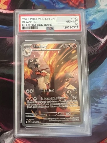 2025 POKEMON DRI EN-DESTINED RIVALS ILLUSTRATION RARE #192 BLAZIKEN PSA 10