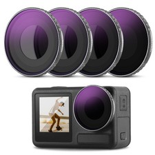 NEEWER 4Pcs ND/CPL Filter Set for DJI Osmo Action 4 w/ ND8-ND64 HD Optical Glass