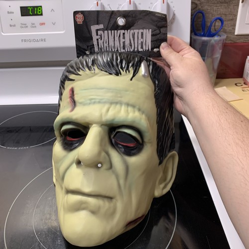 Frankenstein Face Mask, Trick Or Treat Studios, Halloween, Hard Plastic.