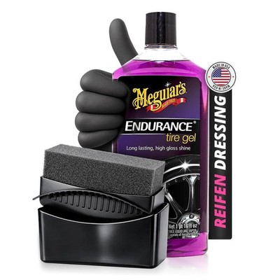 Meguiar s Endurance High Gloss Tyre Gel 473ml Reifenpflege Set | 3-teilig
