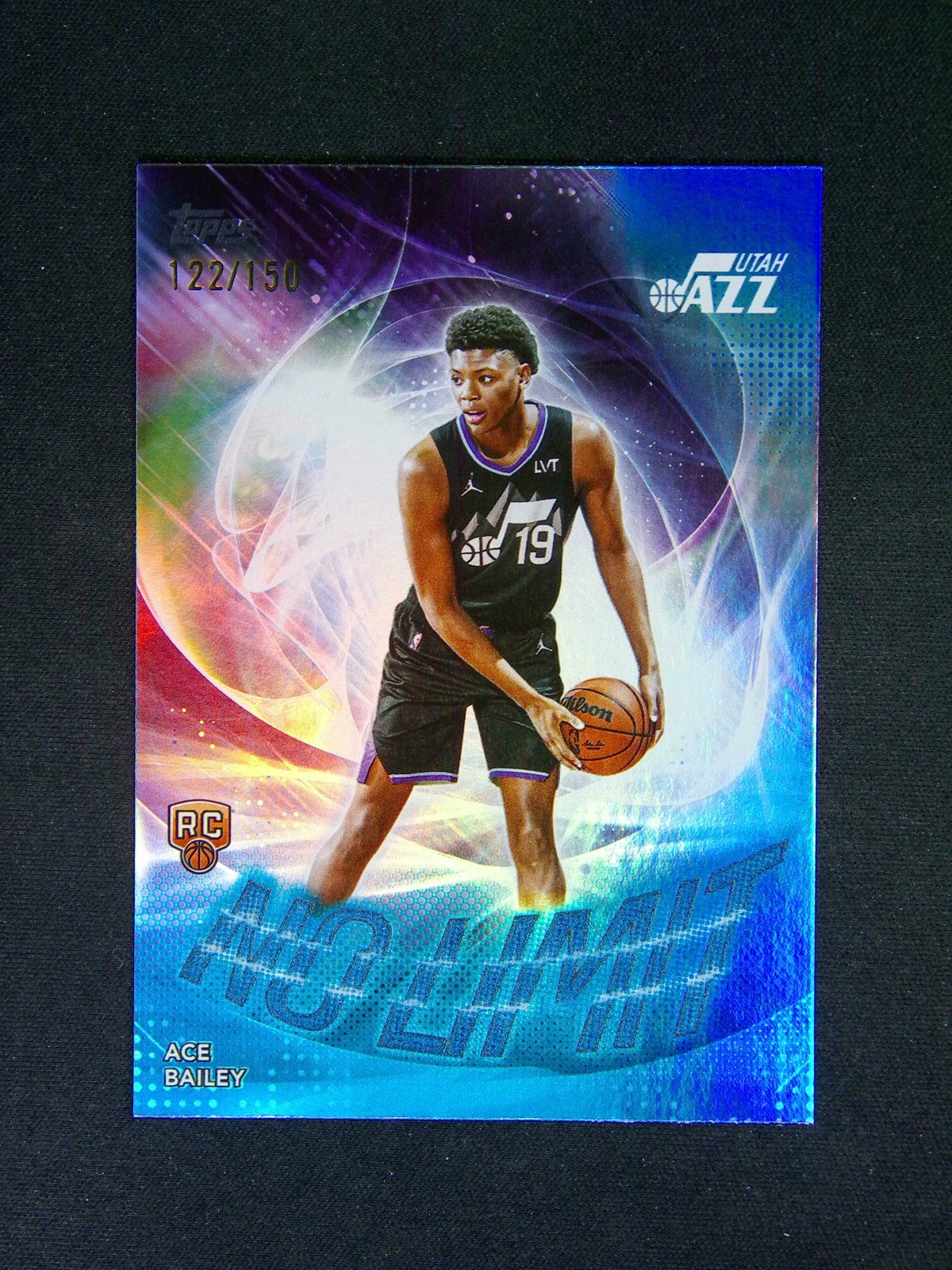 2025-26 Topps Flagship NBA Ace Bailey RC Rookie No Limit Blue Rainbow /150