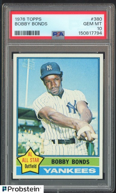 1976 Topps #380 Bobby Bonds New York Yankees PSA 10 Gem Mint