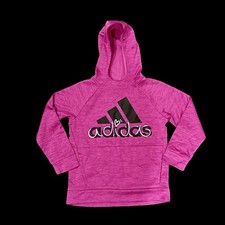 Adidas Girls Purple hoodie Hooded Sweatshirt With logo Size Medium 10/12 EUC 08