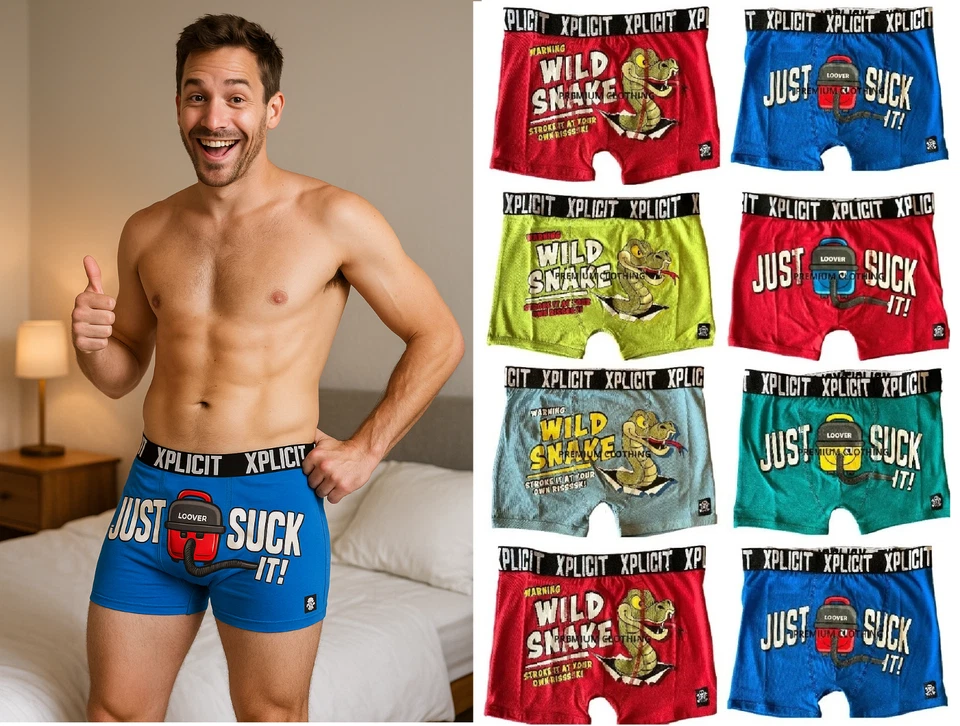 EXPLICIT Mens Xplicit By Crosshatch Boxer Shorts Funny Rude Sexy Novelty Underwear Boxers