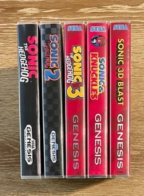 Replacement Cases Only - Sonic The Hedgehog 1-2-3, Knuckles, 3D Blast - NO GAME