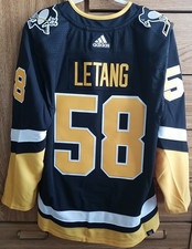 Kris Letang #58 Pittsburgh Penguins adidas Authentic Black Jersey Men's 52 New