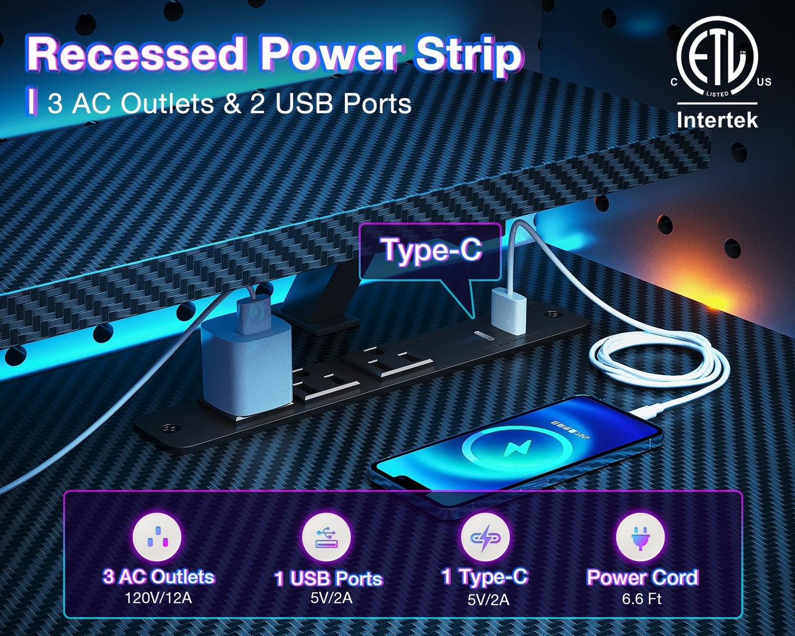 ODK Reversible Gaming Desk LED Lights, 40 Inch Computer Desk with Storage She...