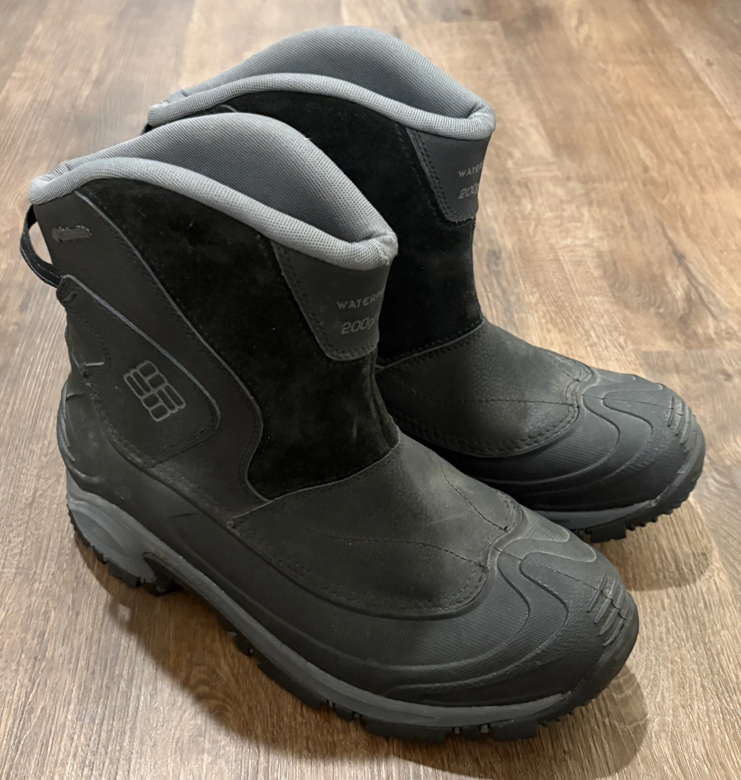 Columbia Mens Bugaboot Slip Black Snow Boots Size 10.5