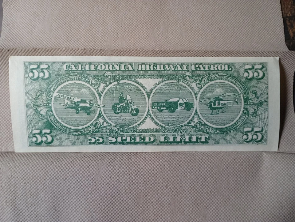 Memorabilia de la Patrulla de Carreteras de California.  Billete de $55,00. Estado casi como nuevo. Foto 2 de 2