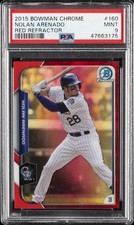 2015 BOWMAN CHROME RED REFRACTOR #160 NOLAN ARENADO 5/5 PSA 9