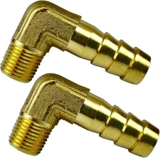 90 Degree Elbow 3/8" Hose Barb to 1/8" NPT Male Brass Hose Barbed Elbow Fitting