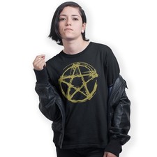 Witchcraft-Pentagram Painted Symbol Hand Printed T-Shirt Birthday Gift