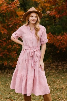slim fit dress slacks Pink Cotton Poplin Fit and Flare Short Button-Down Shirt Dress 66