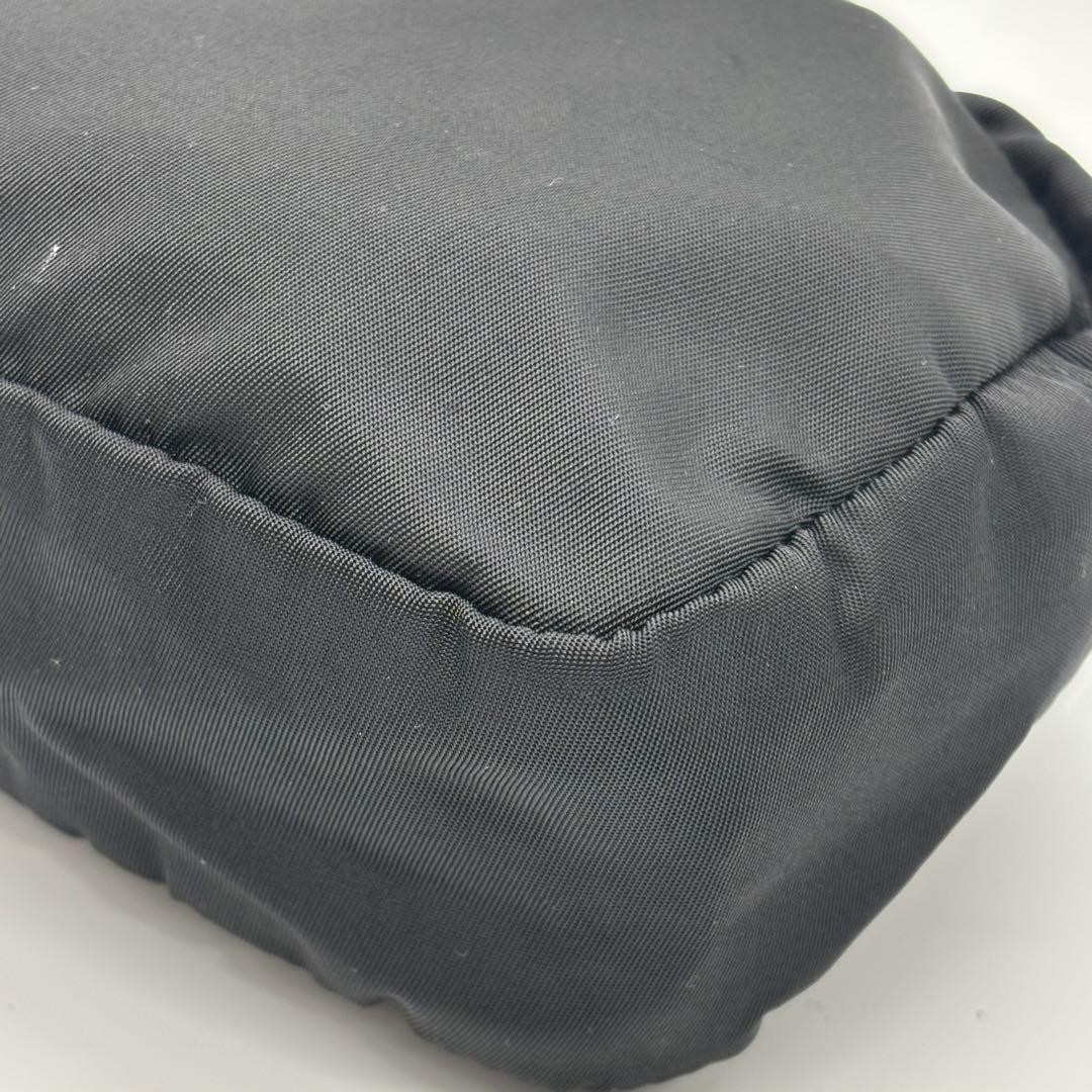 PRADA black nylon pouch with triangular plate - image 8