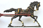 Victorian Child's Toy Tin/Metal Horse & Wagon-Primitive Antique Painted Buggy — photo 7