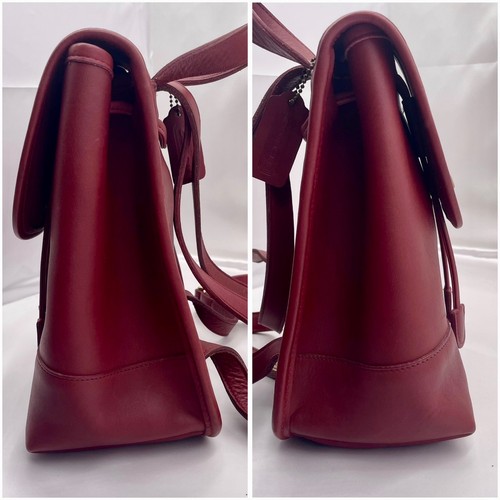 COACH 9960 Vintage Turnlock Drawstring Daypack Backpack Purse Leather T1CC red - Picture 6 of 10