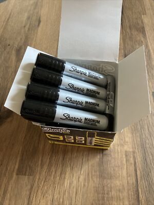 Sharpie PRO MAGNUM XL JUMBO MEISSEL Spitze SCHWARZ Permanentmarker S0949850 (12 MARKER