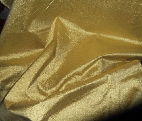 GOLD LUREX METALLIC SATIN BACK FABRIC, 112 cm WIDTH, BRIDAL, EVENING FABRIC - Picture 1 of 4