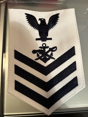 Special Warfare Boat Operator (SEAL TEAM) Rating Patch, Navy White-1st Class