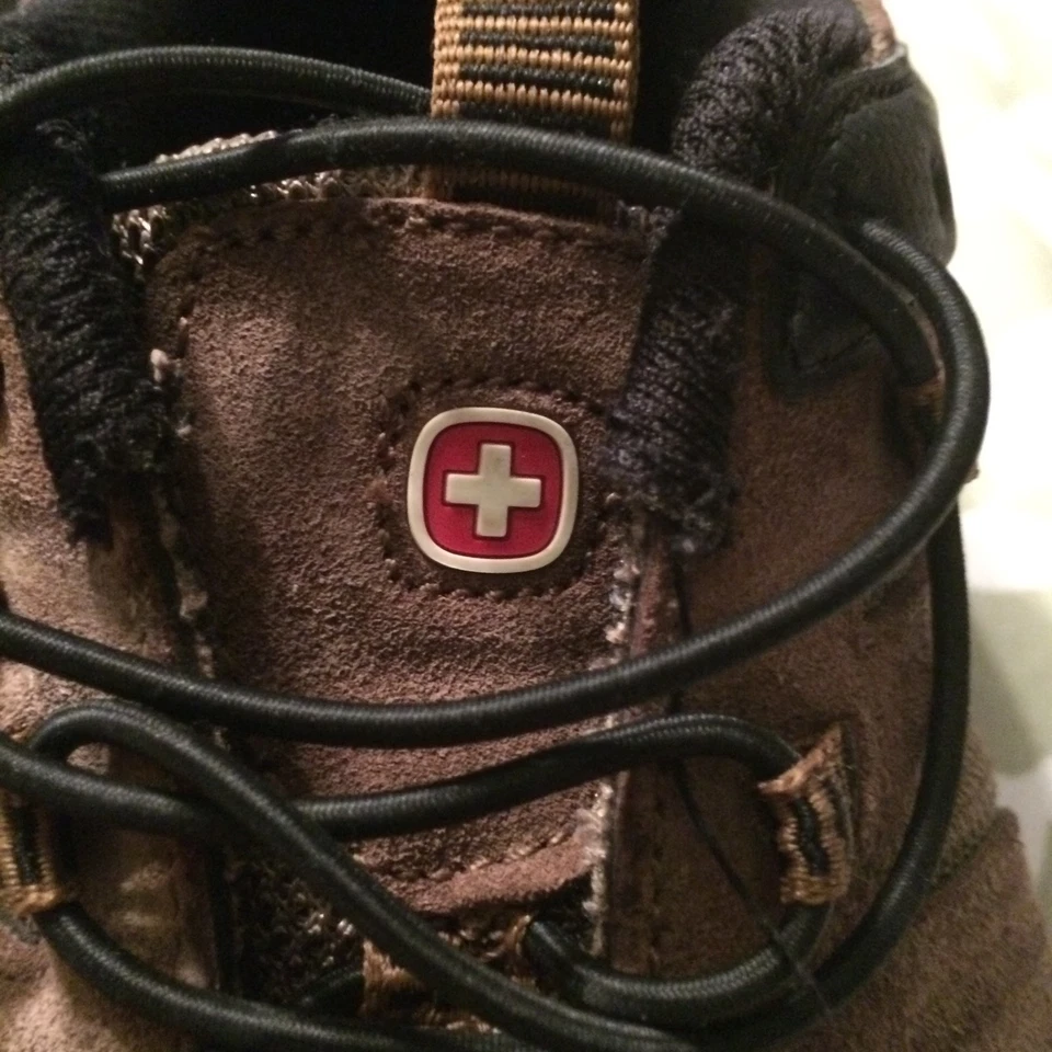 Swiss Gear Brown Leather Canvas Upper Hiking/walking Sz 4 youth Reduced - Image 3 of 4