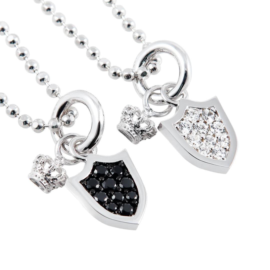 Justin Davis Shield Dog Tag Necklace SNJ163 Black Cz Stones Justin Davis Shield Dog Tag Necklace SNJ163 Black Cz Stones
