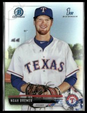 Noah Bremer #BDC-127 2017 Bowman Draft Chrome Refractor Texas Rangers