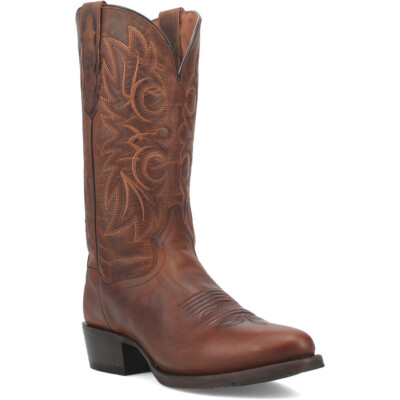 Dan Post Pappel Rost Leder Rund Western Cowboy Leder (USA Herren Größe)