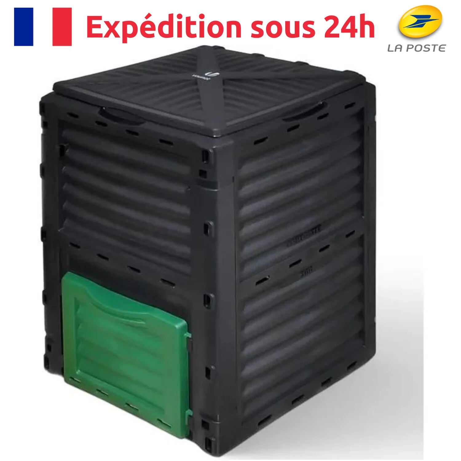 Composteur pour jardin 300 L haute qualité en résine injectée robuste pour extérieur durable
