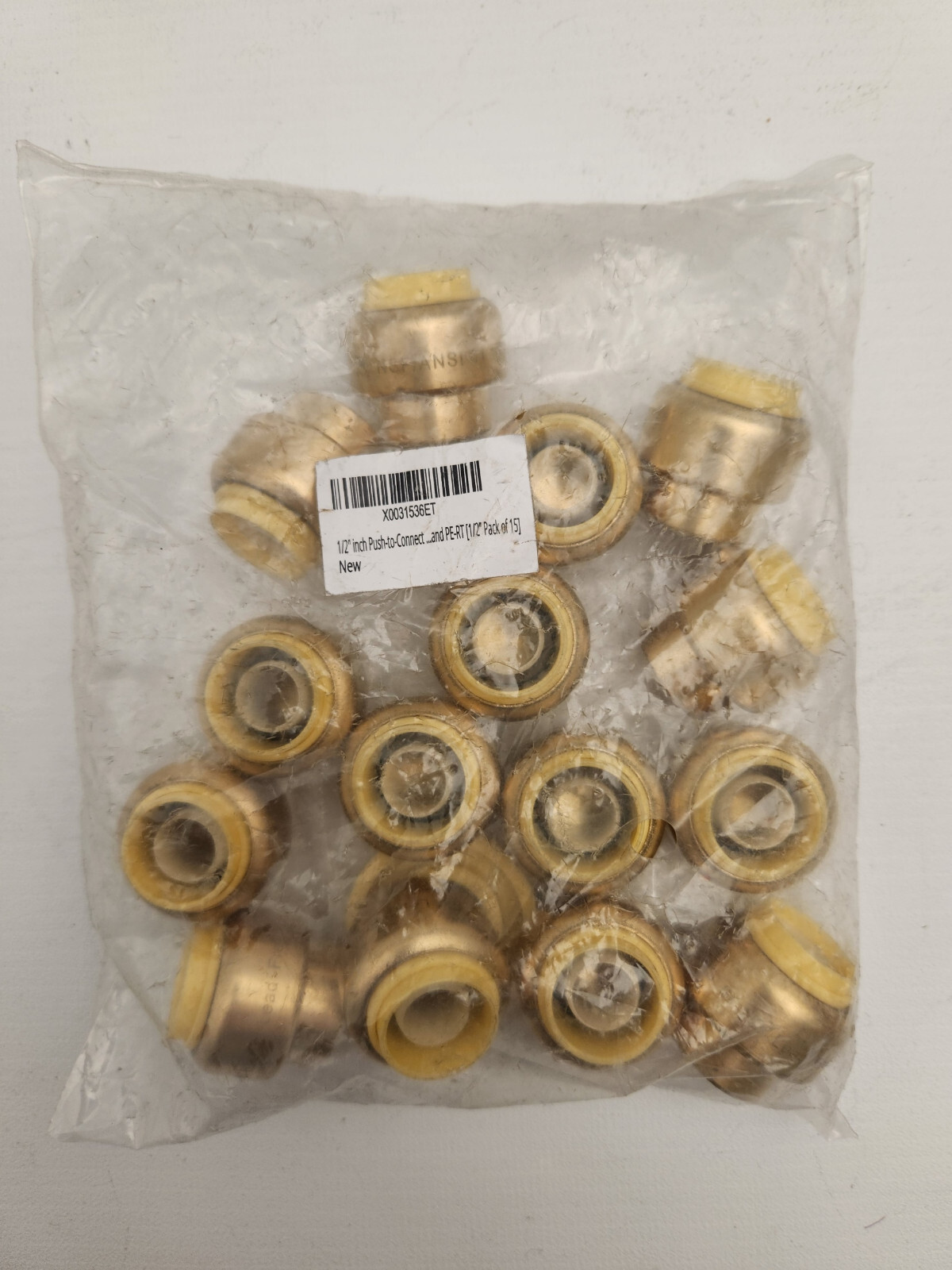 15 pack of 1/2-Inch Pushfit End Cap Fitting for Copper, PEX, CPVC