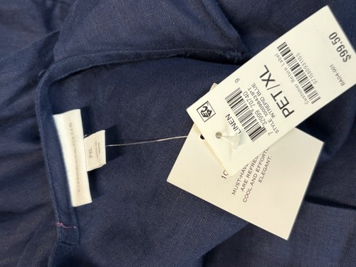 Charter Club Bow-Back Linen A-Line Dress, Intrepid Blue, Sz. PXL - Picture 6 of 12
