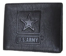 U.S. Armed Forces RFID Men's Genuine Leather Wallets Army Navy Marines Air force