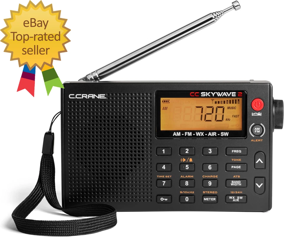 C. Crane CC Skywave 2 AM FM Shortwave NOAA Weather + Alert VHF Aviation Band - Image 2 of 4