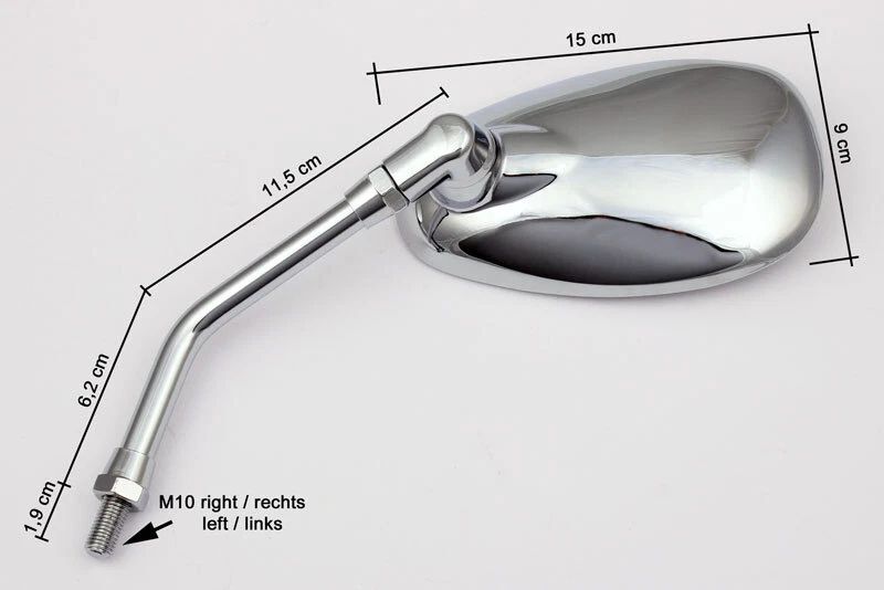 2x Rétroviseur Miroir pour Yamaha VMX-12 1200 Vmax 85-98  SYM Fiddle 50 Husky 12 - Photo 2/2