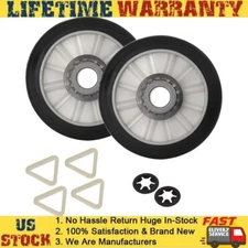 2PC 349241T Dryer Drum Roller Kit For Whirlpool Kenmore Amana AP3098345 PS347627