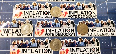 12PCS (KAMALA,BIDEN,OBAMA,PELOSI,AOC) UP INFLATION VOTE DEMOCRAT FUNNY ...