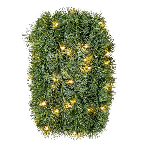 Soft Artificial Christmas Garland, Clear LED Lights, 25 ft, by Holiday