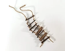Miniature "Old" Rope Ladder for Tree Houses Scale Models 5" long Wood Steps