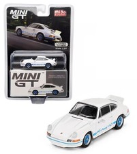 Mini GT 1:64 Porsche 911 Carrera RS 2.7 Grand Prix White w Blue Livery MGT00715