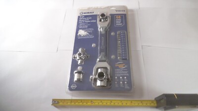 Kobalt 15pc Dog Bone multi drive socket set, 0105129, with LED flashlight, new