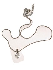 Small MICKEY MOUSE Ears Crystal Charm Chain Necklace Silvertone K501
