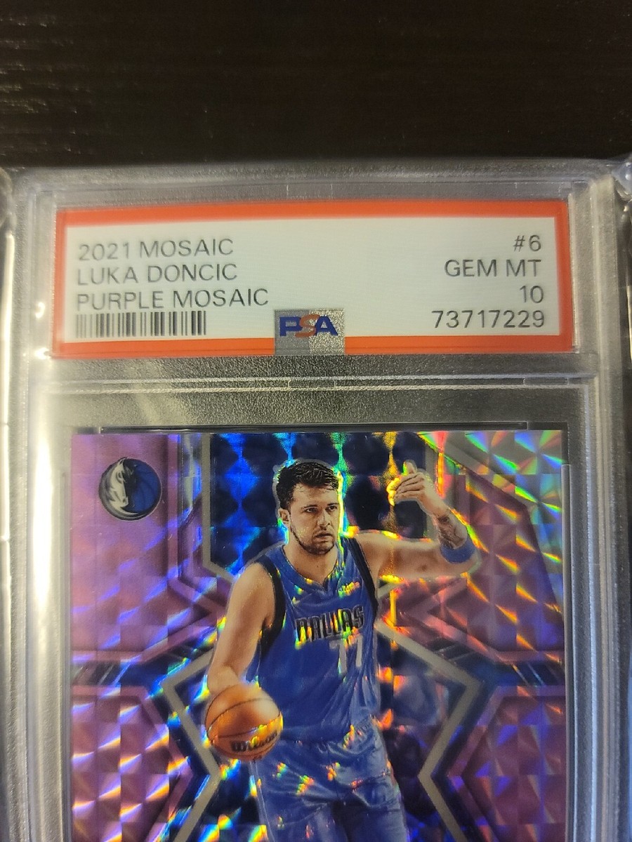 2021 Mosaic Luka Doncic Mosaic PSA 10 #6 Purple /49 Dallas