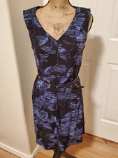 Apt. 9 Women's Size S Black & Purple Sleeveless Belted Shift Dress